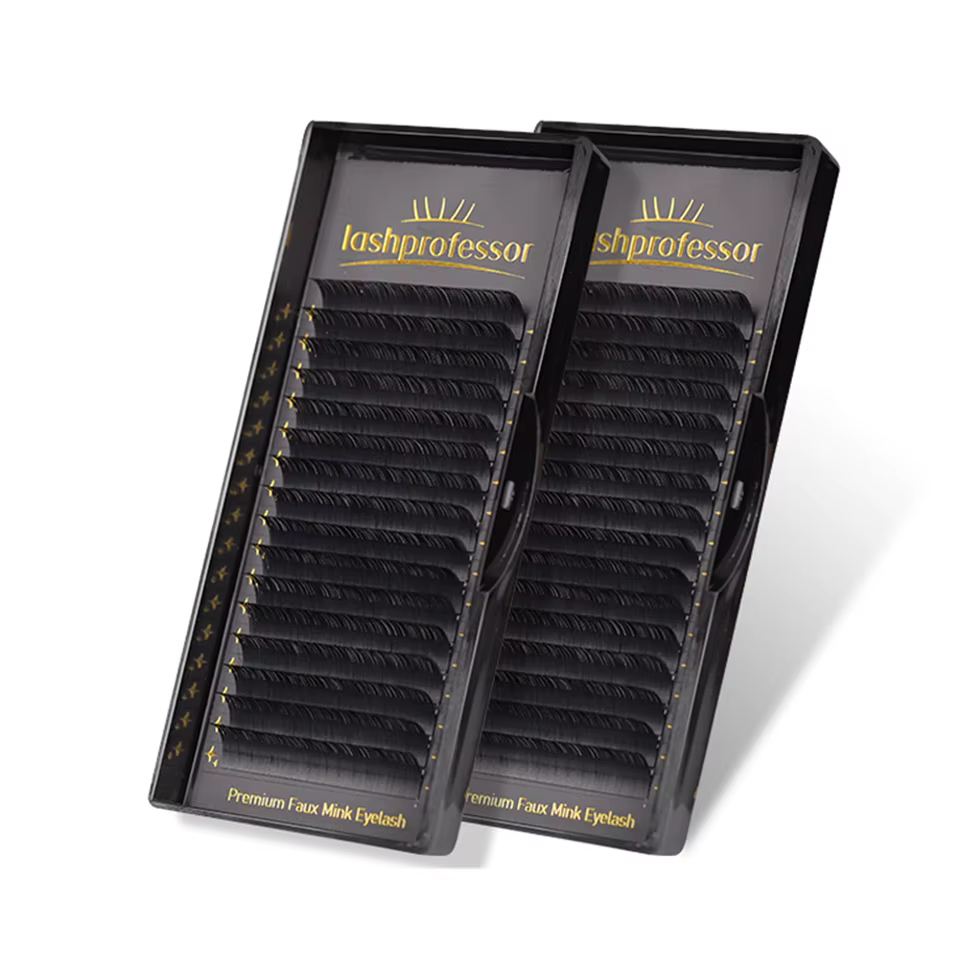Lashprofessor 10 plateaux/lot fournitures de cils classiques en gros naturel doux mat noir individue