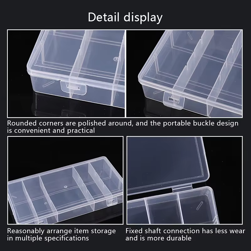 Organisateur d'outils d'extension de cils Vertical à 5 grilles, rectangulaire Transparent avec couve
