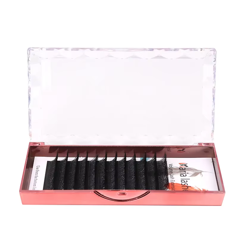 MARIA Extensions de cils 5D W Easy Fan, Volume préfabriqué en Y, 12 rangées, Style W, Naturel et Dou