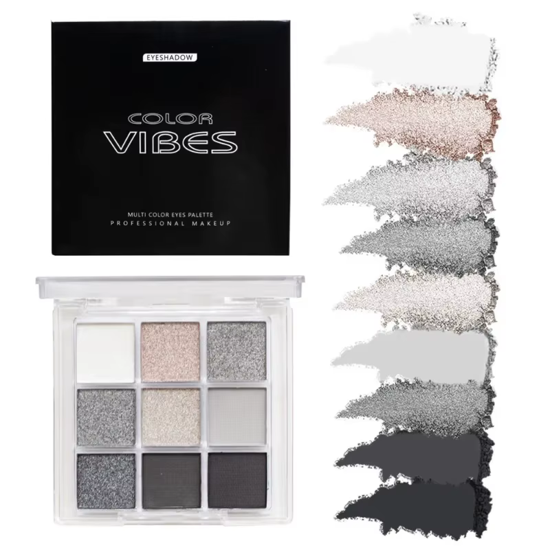 Palette de fards à paupières à paillettes, 9 couleurs, vert avocat, scintillant, nacré, mat, coloré,
