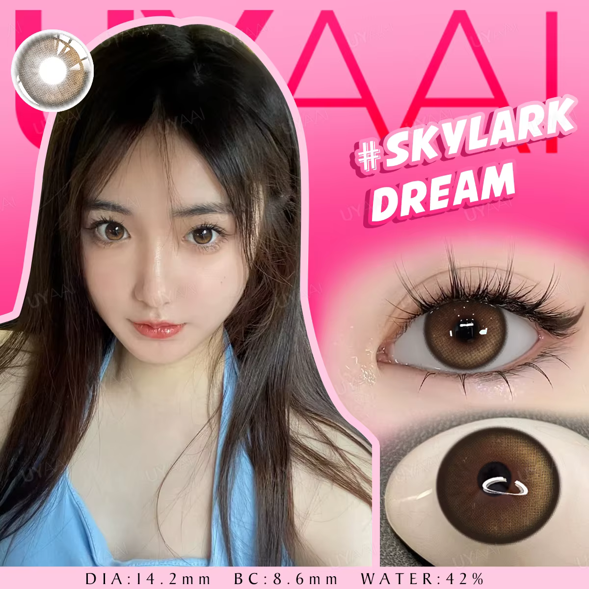 UYAAI NOUVELLES Lentilles de Contact Colorées Vertes Lentilles Naturelles Marron/Gris pour les Yeux