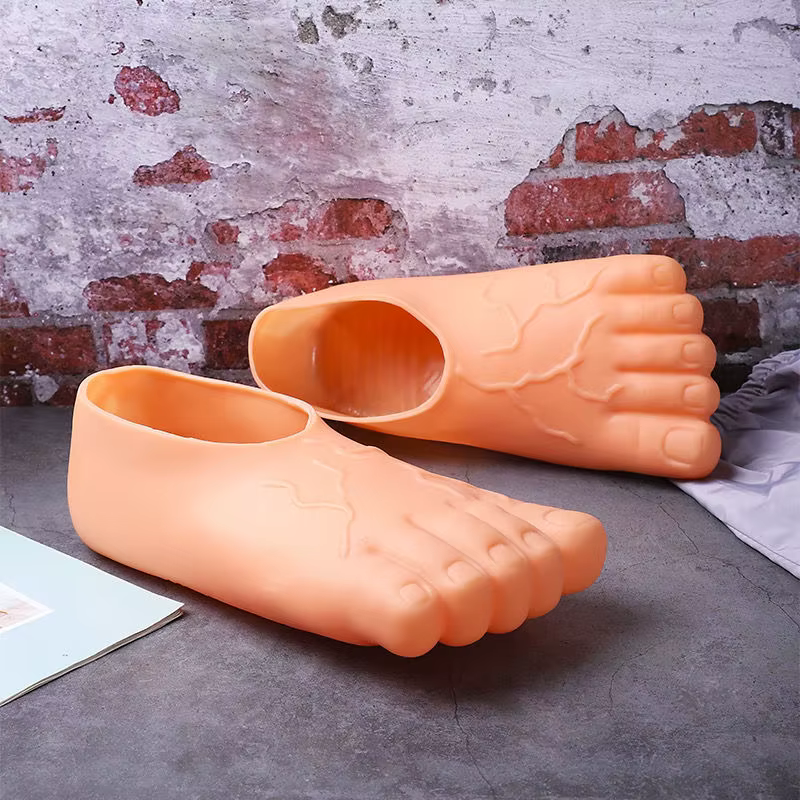 Chaussures de pied artificielles idées originales hommes et femmes orteil gros pied parodie rouge ci