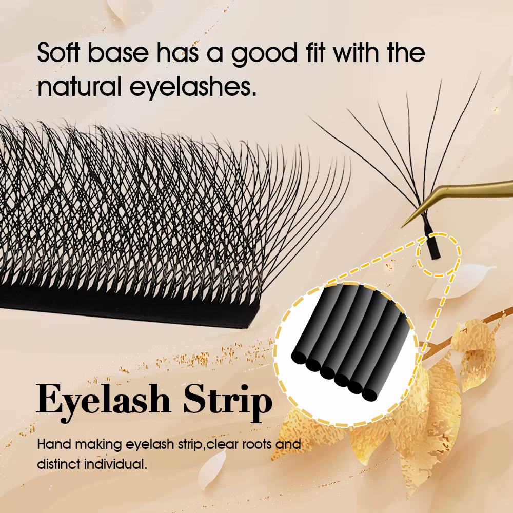 MASSCAKU 10 étuis floraison automatique forme W Bloom 6D8D Extensions de cils Premium Super conforta