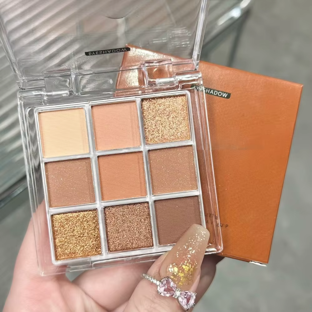 Palette de fards à paupières bleus, 9 couleurs, mat, nacré, imperméable, Pigments pour les yeux, pou