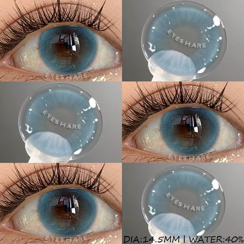 Lentilles de contact colorées EYESHARE pour les yeux, 1 paire, lentilles de contact bleues, lentille