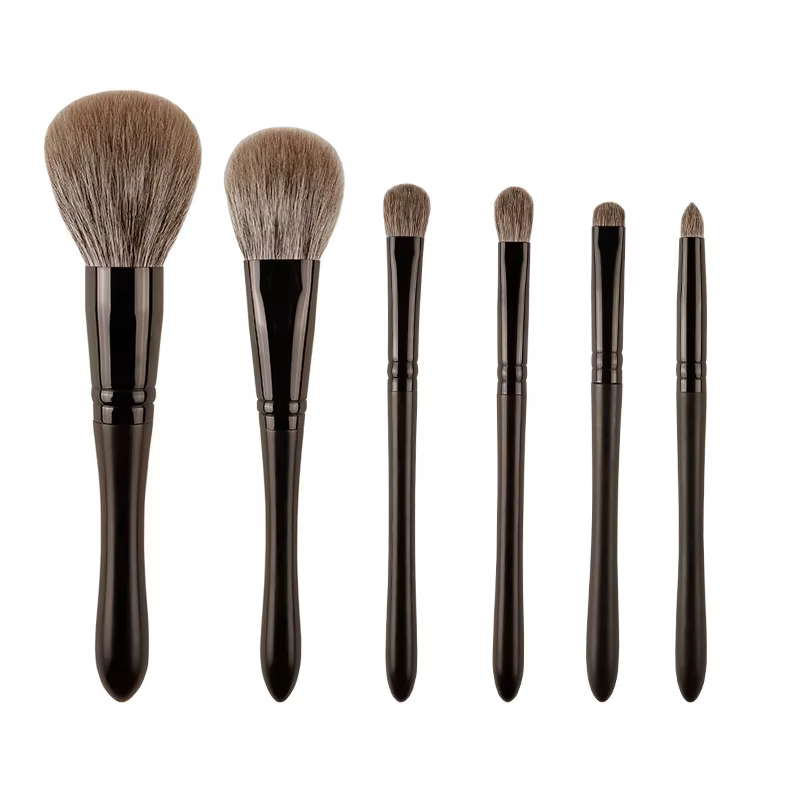 6 pièces/ensemble pinceaux de maquillage en cheveux de renard ensemble poudre fard à joues pli fard