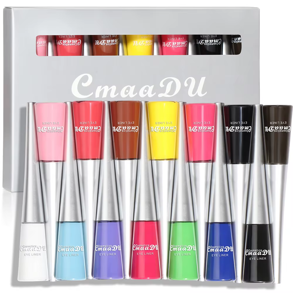 Ensemble d'eye-liners 14 couleurs, couleurs hautement saturées, pointe très fine, facile à utiliser,