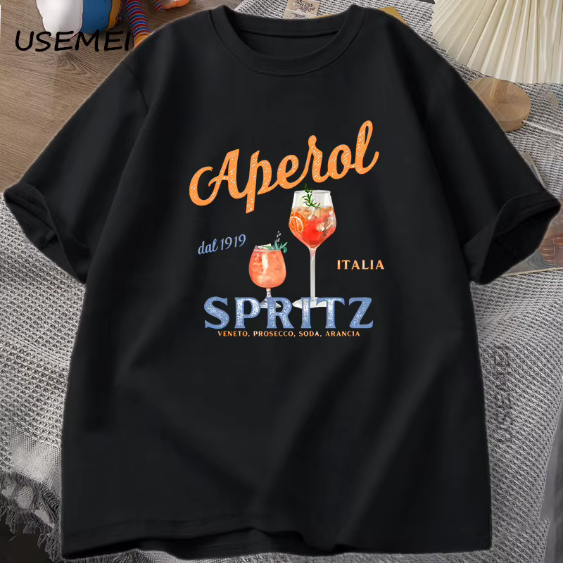 Aperol Spritz T-shirt Aperol Graphique Style Italien T-shirt Italie Été Graphique Tee Respirant Déco