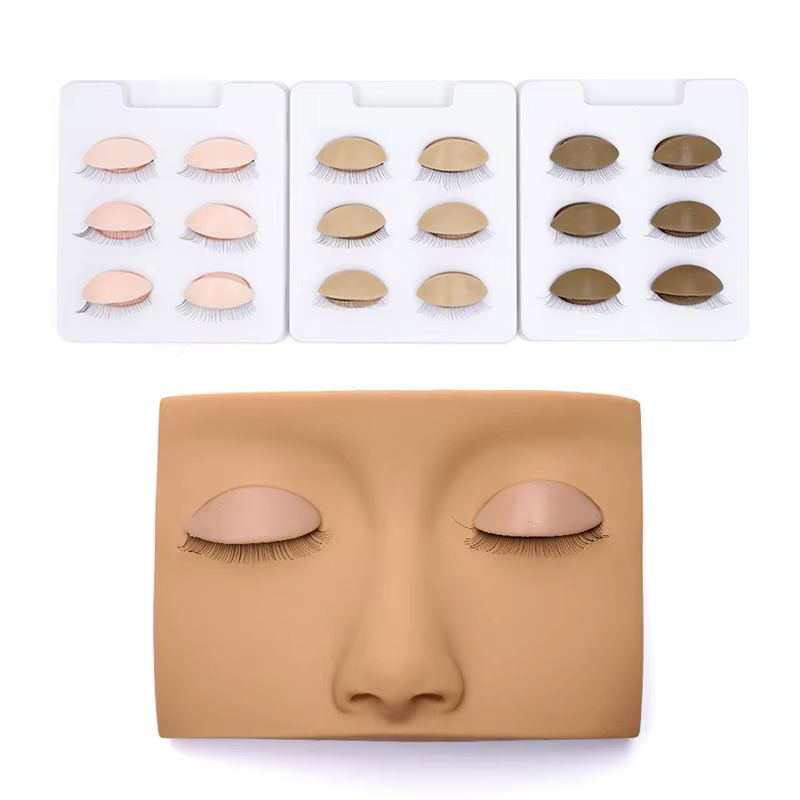 Tête de Mannequin pour Extension de cils, accessoires de maquillage avec paupières de remplacement a