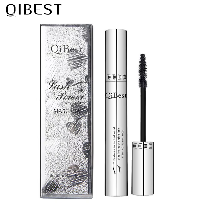 QIBEST-Mascara 4D noir pour extension de cils, imperméable, fibre optique, lifting, allongement, maq