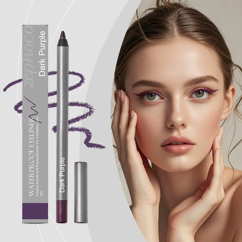 Crayon Gel Eyeliner Imperméable Longue Tenue Anti-Bavures Séchage Rapide Fini Soyeux Mat Noir Brun M