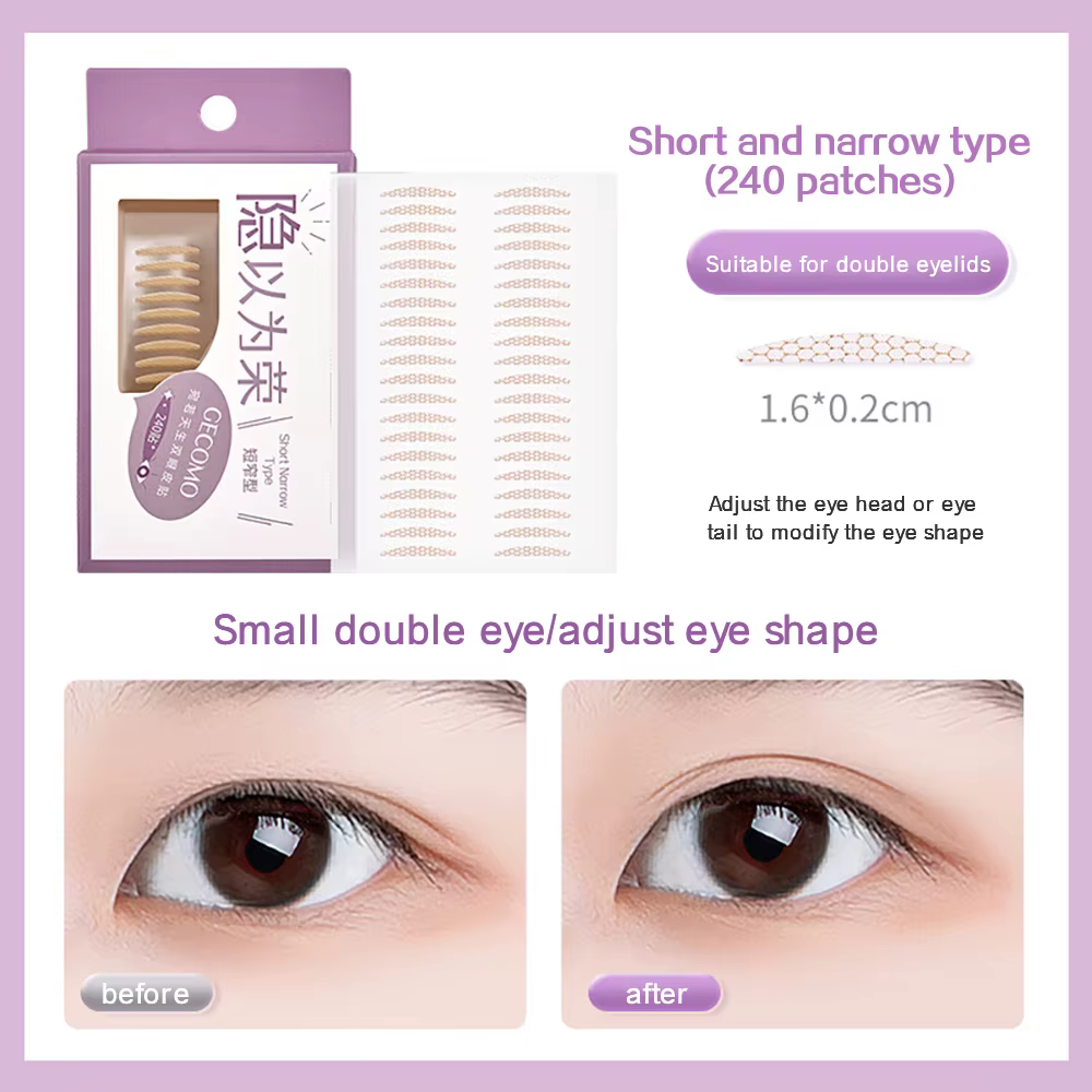 Autocollants Double paupière, 240 pièces, bandes de beauté naturelles invisibles et durables pour fa