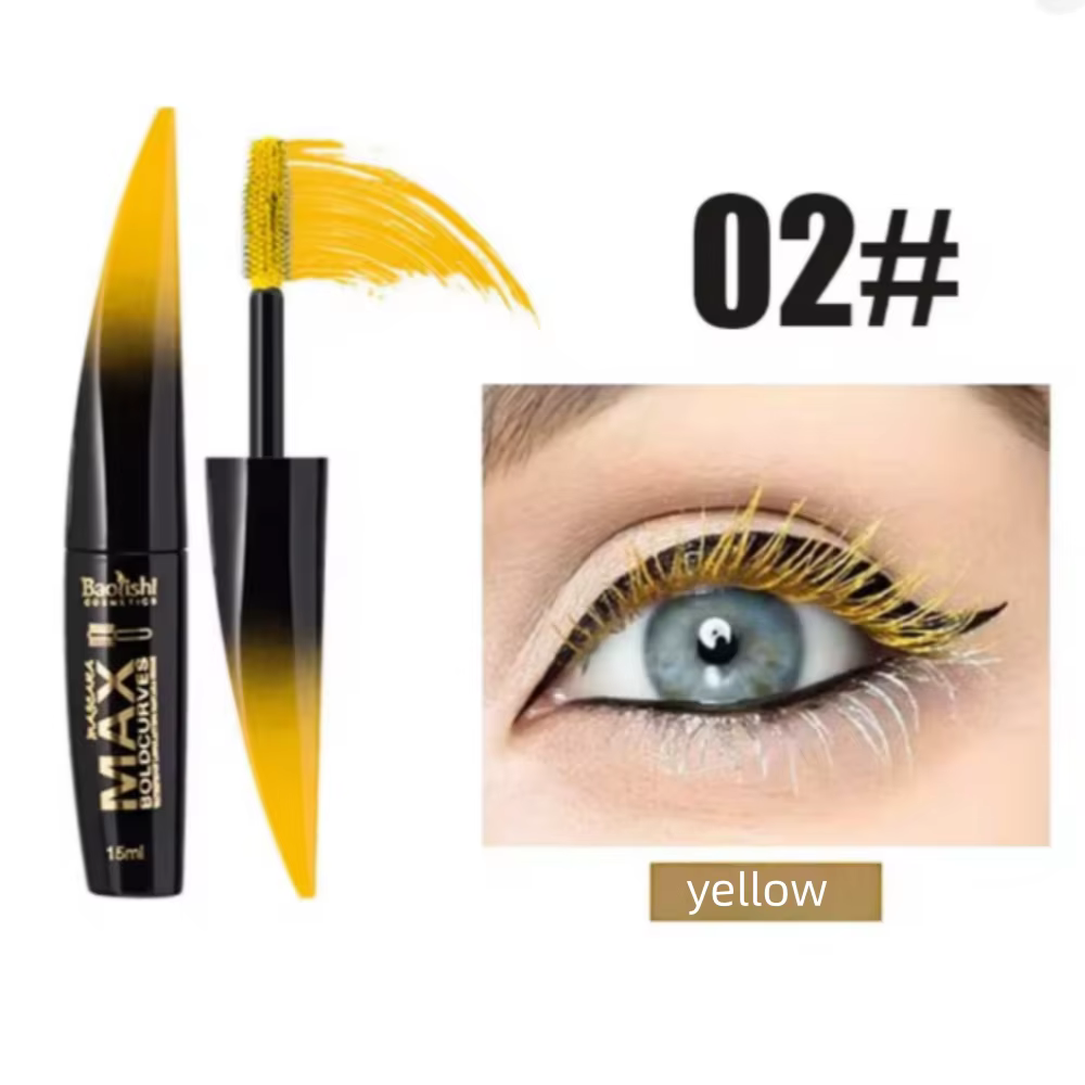 Mascara à gros pinceau de couleur 6 couleurs, épais, bouclé, facile à colorer, imperméable, Durable 