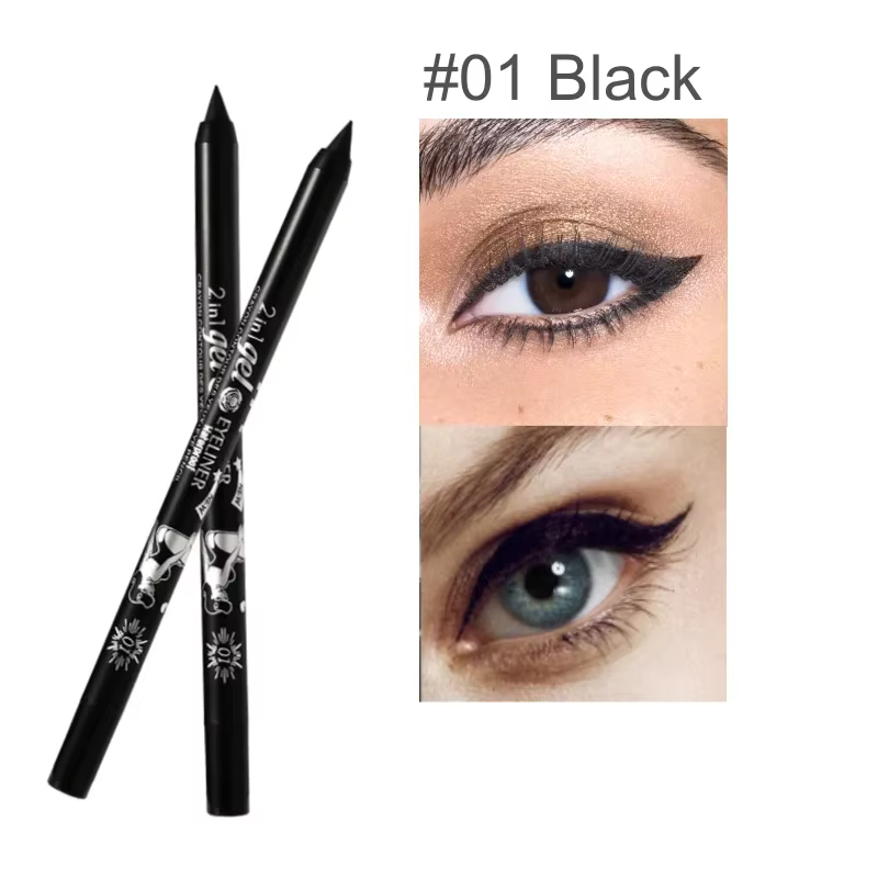 Stylo eye-liner gel waterproof pour femmes, produit cosmétique, crayon pigmenté, maquillage noir et 