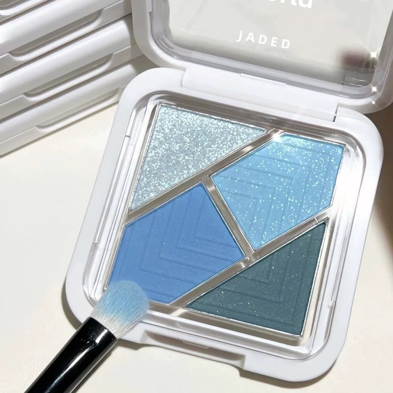 4 couleurs Palette d'ombres à paupières mat paillettes vert fard à paupières bleu rose noir ombre à