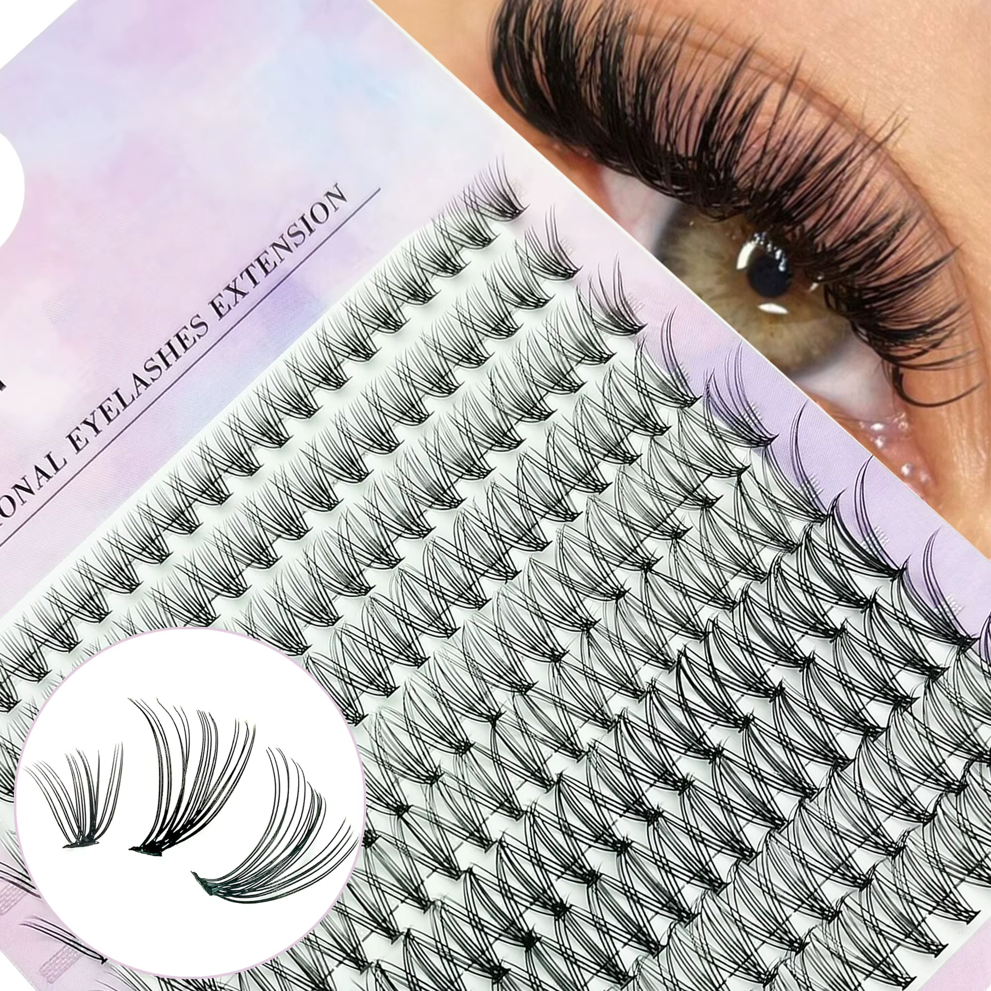 200 grappes de faux cils DIY - Boucle C/D, 9-16 mm, douce et légère, pour un look naturel, adaptée a