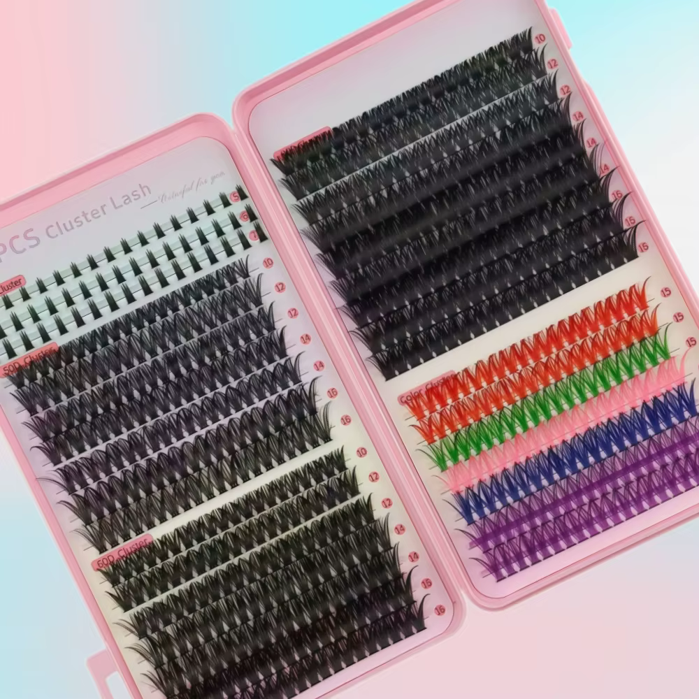 Lash Book DIY, Clusters de faux cils individuels colorés, pour scène et cosplay, ensemble de 651 clu