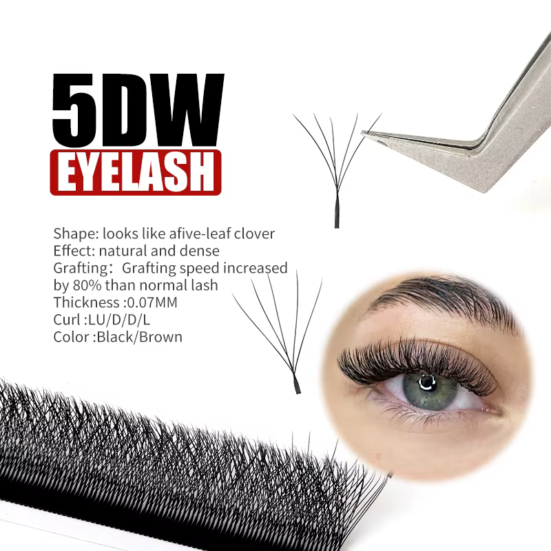 FADVAN 10 pièces Extensions de cils en forme de W YY/3D/4D/5D 0,07 mm LU/L/C/D pour professionnels,