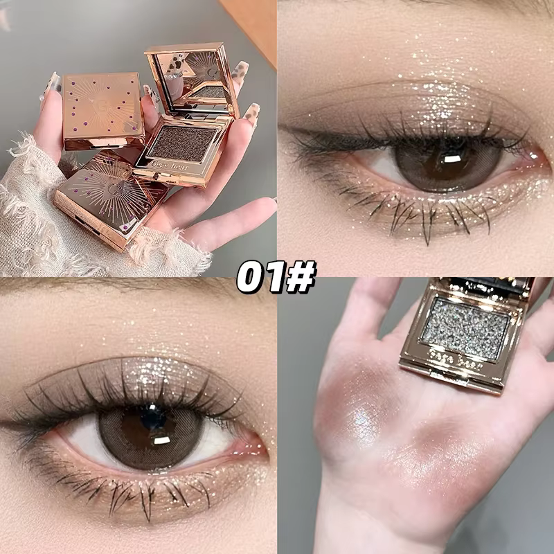 Palette de fards à paupières en diamant, brillant naturel, nacré, surligneur brillant, maquillage po
