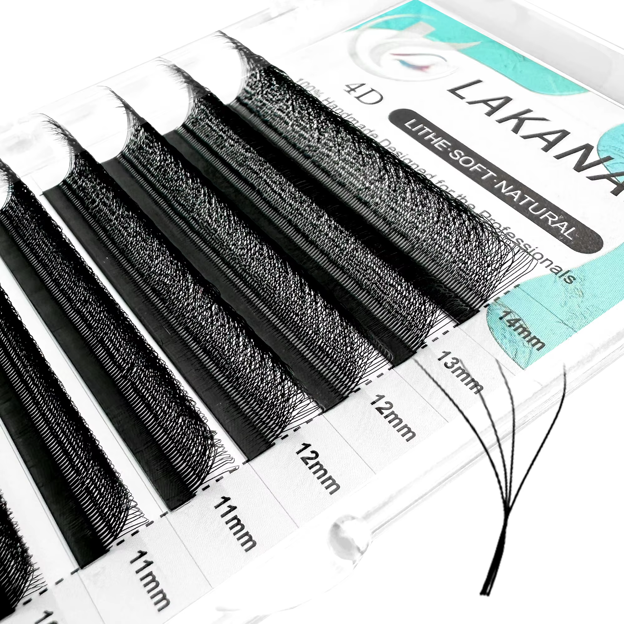 LAKANAKU 6 plateaux 4D W forme Extensions de cils Volume Ingles Fans Cilios W en forme naturel doux