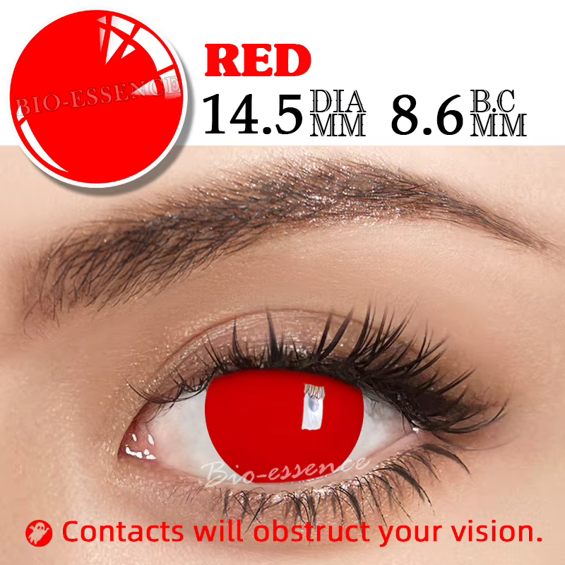 Bio-essence 1 paire de lentilles de Contact Halloween Cosplay yeux de chat jaunes lentilles noires C