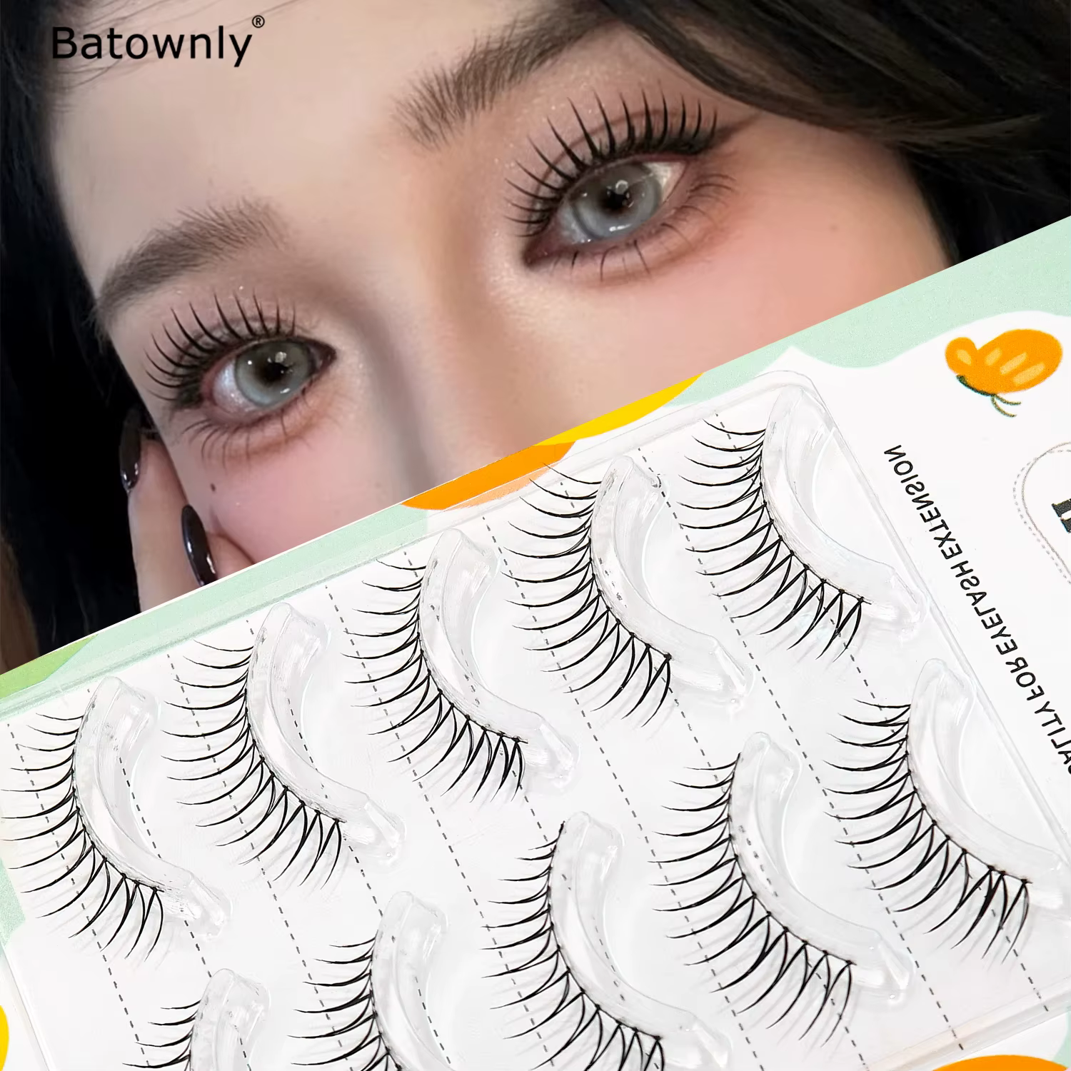 5 paires de faux cils naturels, cils en forme de U style idole féminin, cils distincts et clairs, lo