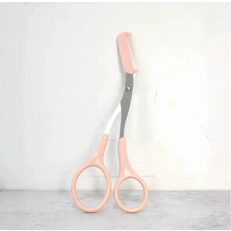 Ciseaux de coupe de sourcils, peigne intégré - en matériau en acier inoxydable, outil de toilettage 