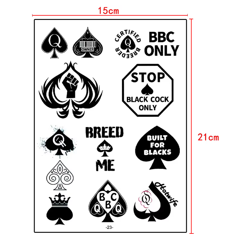 Poker pique tatouages temporaires imperméables femmes Faux Tatouage corps autocollants Tatoo hommes