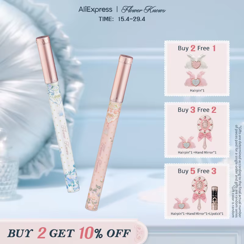 Flower Knows Butterfly Cloud Collar Collection Eyeliner Liquide, Noir, Marron, Lisse, Pas facile à t