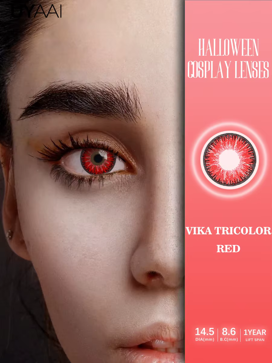 UYAAI Cosplay lentilles blanches Anime couleur des yeux noirs lentilles Halloween Vampire lentilles 