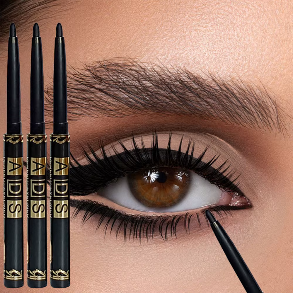 Crayon Eyeliner noir imperméable longue durée, résistant aux taches et à la sueur pour le maquillage