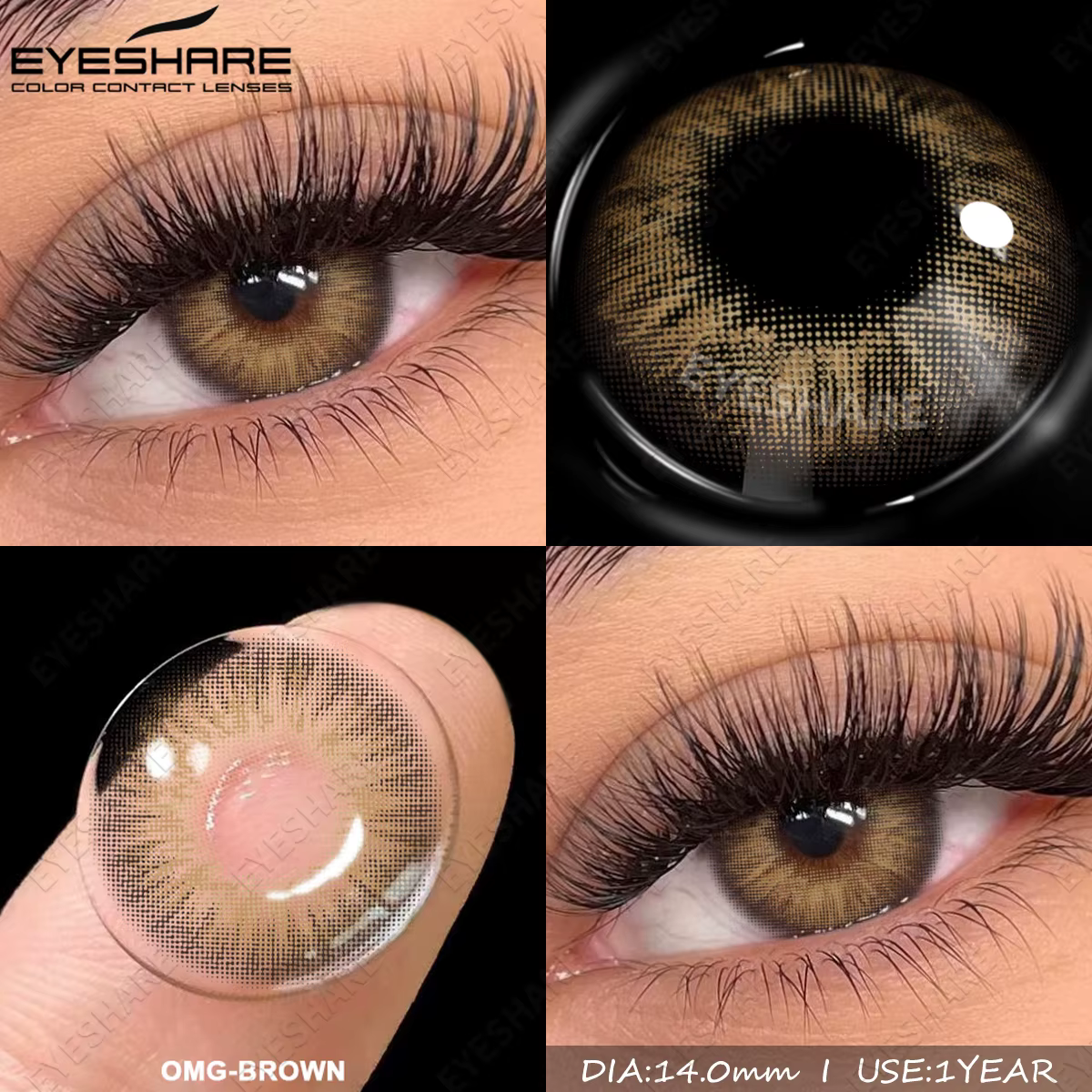 EYESHARE 2 pièces lentilles de Contact de couleur pour les yeux lentilles colorées pour les yeux bru