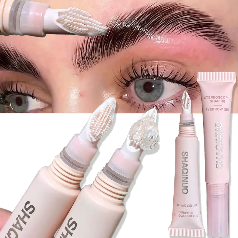 Gel à sourcils 3D imperméable, résistant aux taches, coiffage et mise en forme des sourcils avec bro