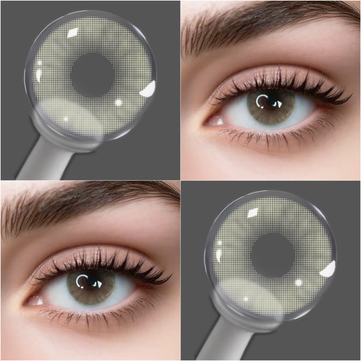 VISUASHOW Lentilles de contact couleur gris aurore, effet naturel, pour maquillage des yeux, jetable