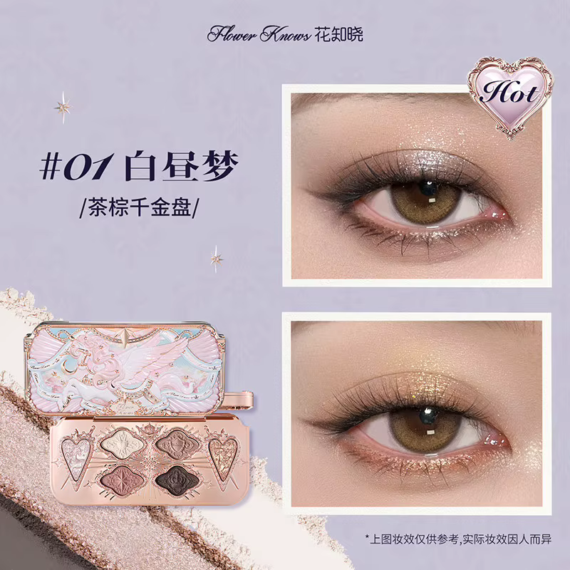 Flower Knows – Palette de fards à paupières de Ballet, cygne noir, mat, fin, scintillant, perle, omb