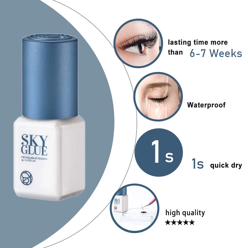 Brins de colle pour faux-cils, 10 bouteilles, fournitures d'extension coréennes, noir, rouge, bleu, 