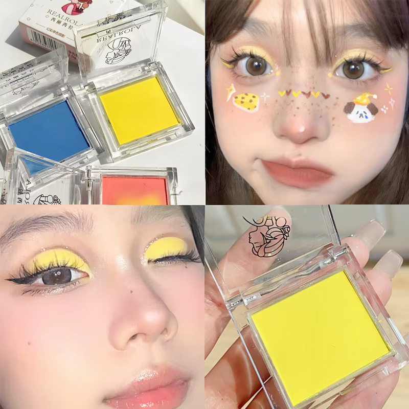 Visière de fard à paupières éclaircissante de Noël vert mat, monochrome pour un maquillage durable e