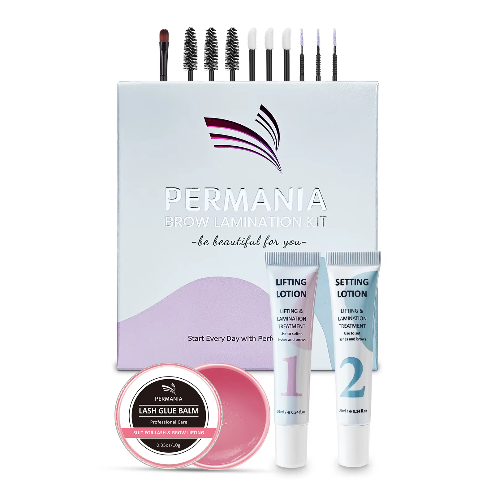 PERMANIA nouveau Kit de levage de cils Kit de stratification des sourcils facile à appliquer pour un