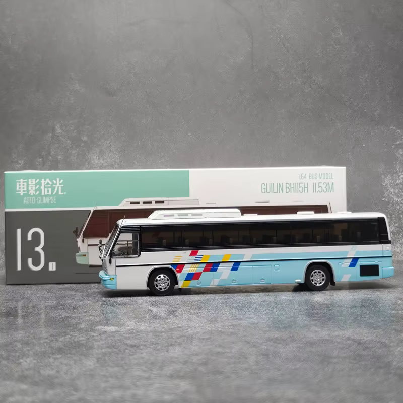 AUTO-GLIMPSE 1:64 Guilin Daewoo BH115H Autobus de tourisme de luxe rouge – Modèle d'autobus en allia