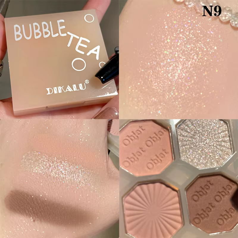 DIKALU Palette de fards à paupières 4 couleurs Punk Smokey Matte Glitter, Palette de maquillage scin