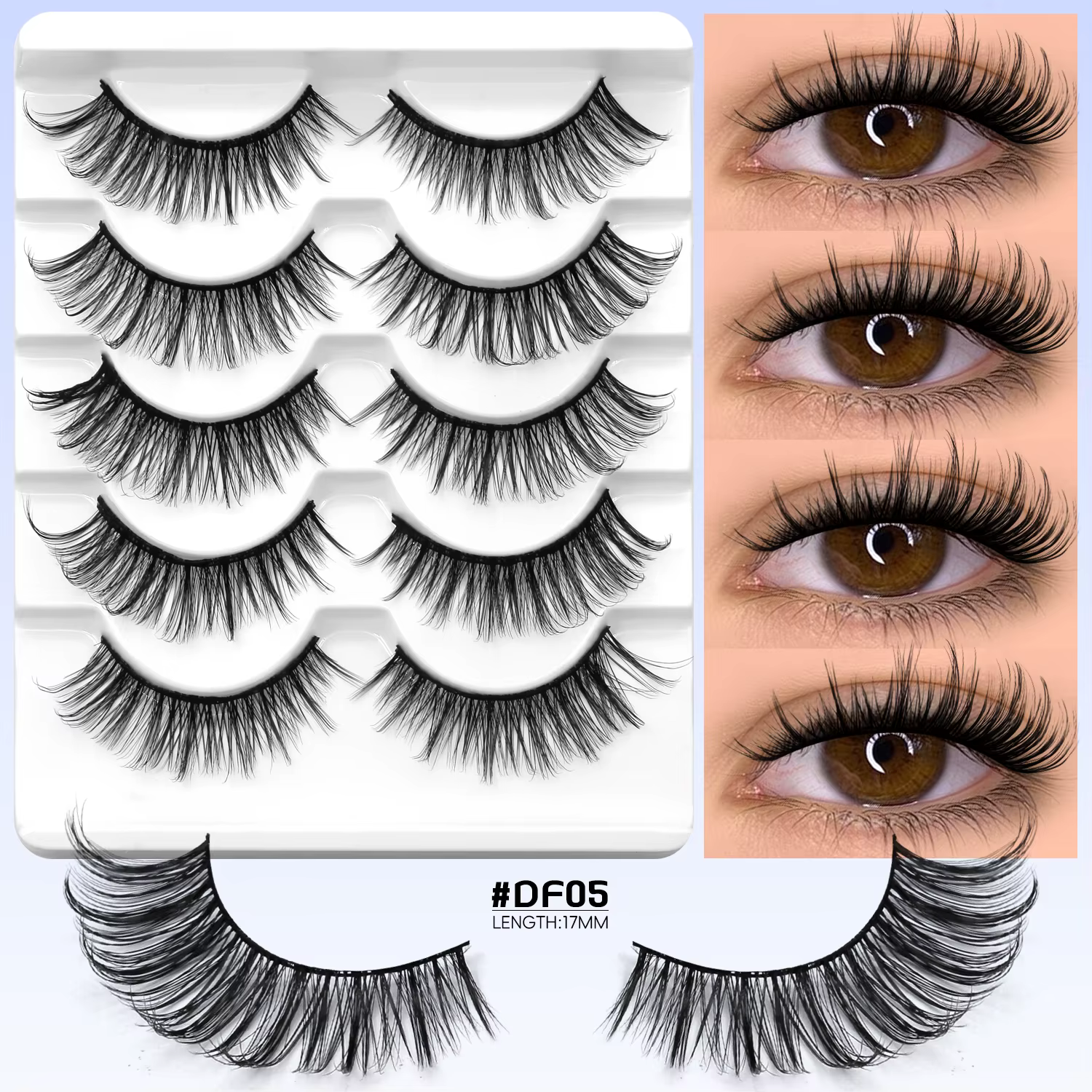 Veltrinay Faux cils naturels Manga cils 3d Faux cils de vison Look réaliste doux cils croisés Faux c