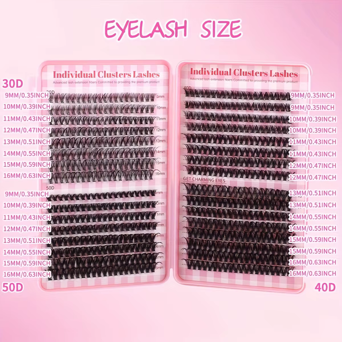 640 extensions de cils - Rouleau D, 9-18 mm, épaisseur 30D-80D, parfait pour les yeux de chat, les y