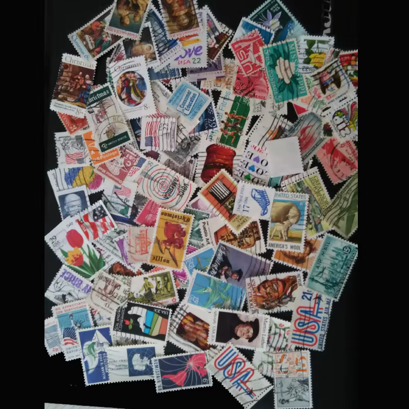 Lots de 100 timbres originaux de la nation des états-unis, marque postale du pays américain, utilisé