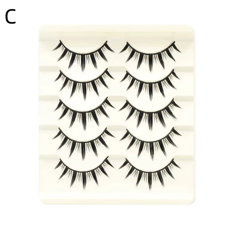 Nouvelles 5 paires de faux cils Manga pour cosplay, cils en bande, aspect naturel doux, effet œil de