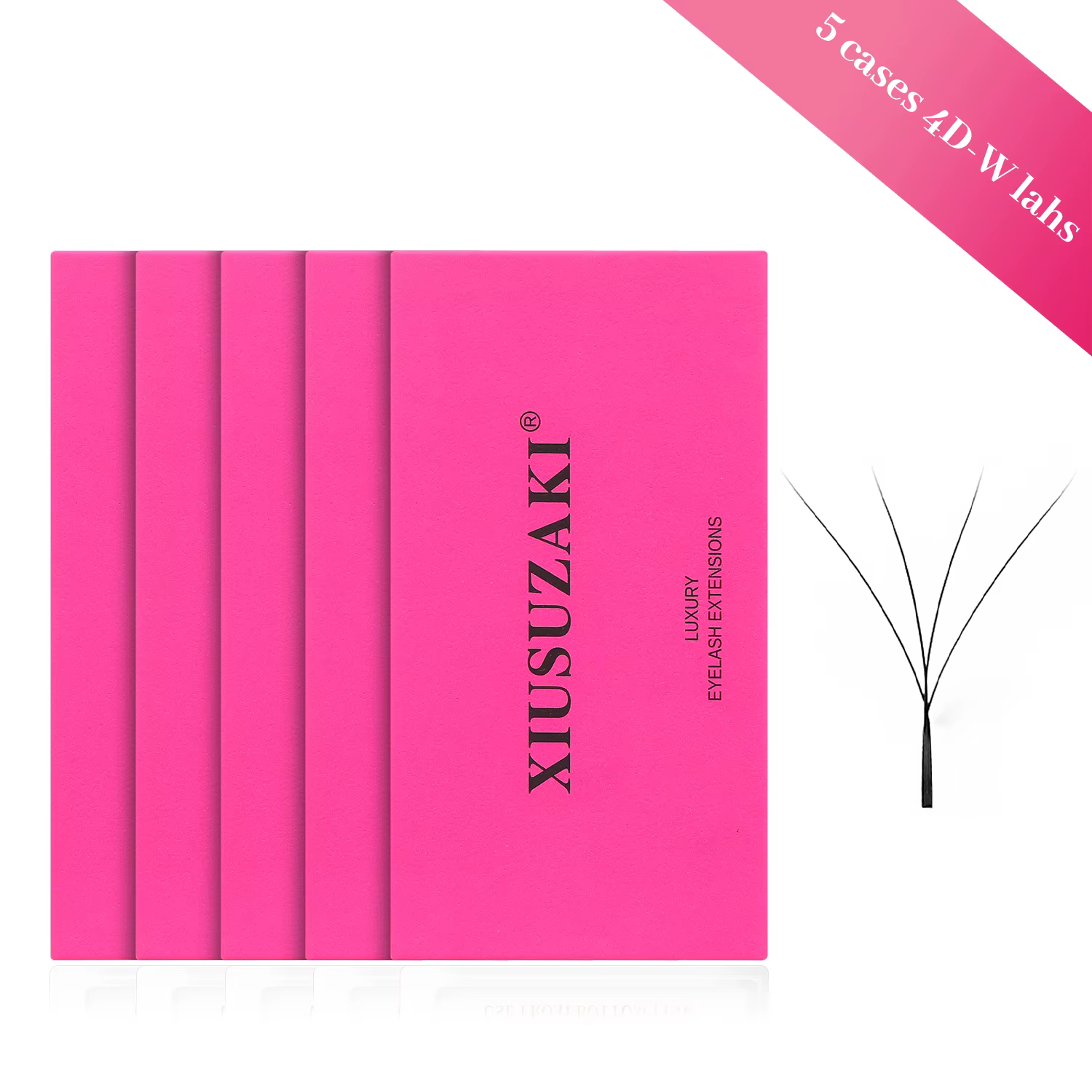 XIUSUZAKI 5 plateaux/lot 4DW forme Extension de cils préfabriqués Volume ventilateurs Extensions de