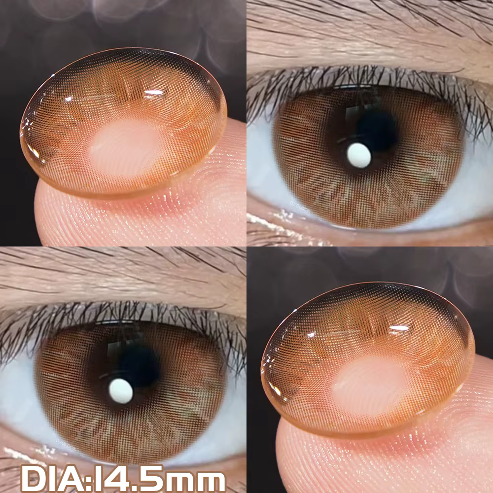 OVOLOOK-2pcs/paire 14.5MM Iris marron lentilles beauté maquillage élèves lentilles de couleur des ye