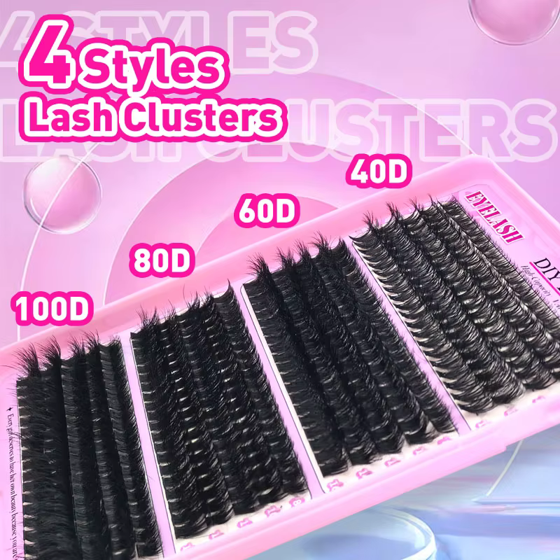 400/320 pièces grappes de cils moelleux Extensions de cils individuelles 4 Styles mélangés 40D 60D 8
