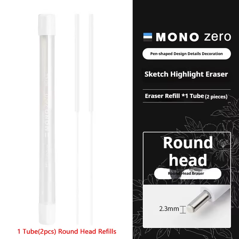 Stylo surligneur Tombow MONO Zero Eraser (pointe ronde/carrée) – Gomme à effacer rechargeable ultra-
