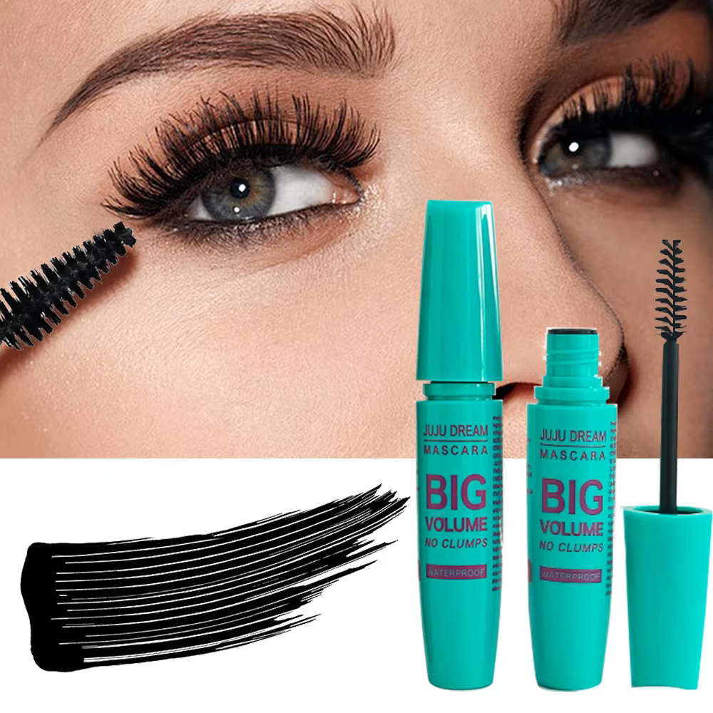 Mascara noir épaississant - Formule de fibre longue durée, volumisante avec 360 °   Mascara en fibre