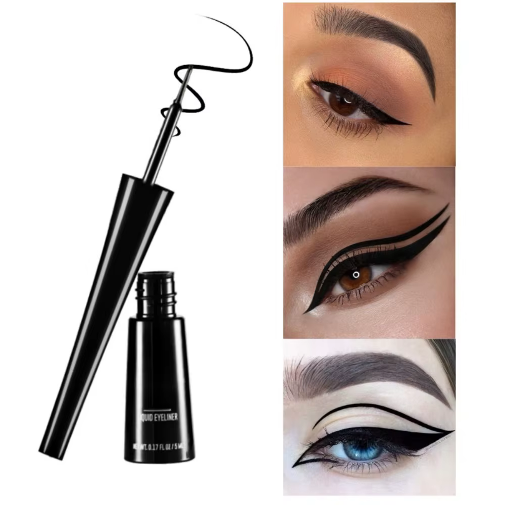 Eyeliner mat 3 couleurs en gris bleu noir pour un Look gris, formule imperméable et résistante à la
